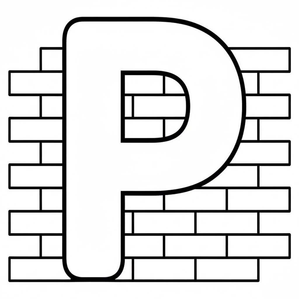 Fise de colorat cu Litera P este pentru Perete