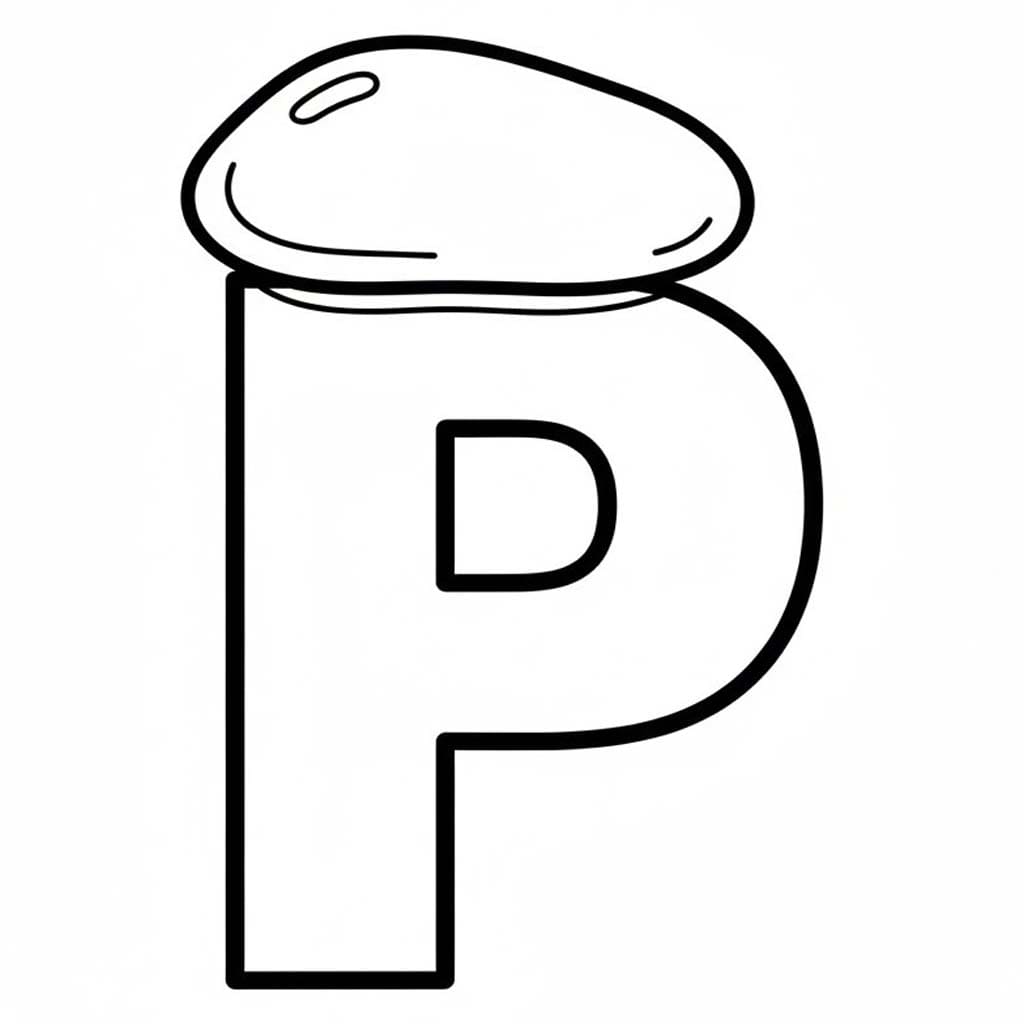 Fise de colorat cu Litera P este pentru Piatra