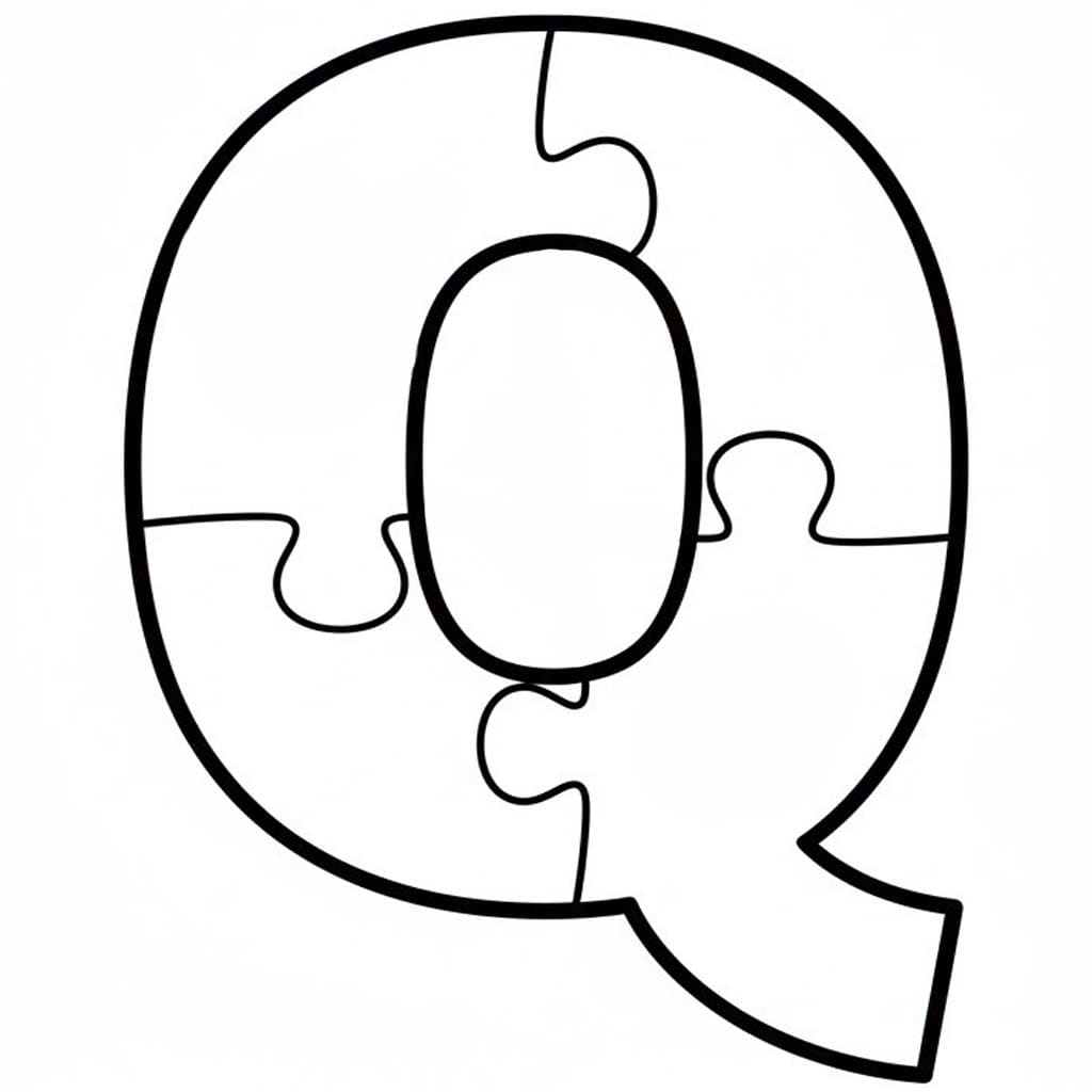 Fise de colorat cu Litera Q gratuit uşor