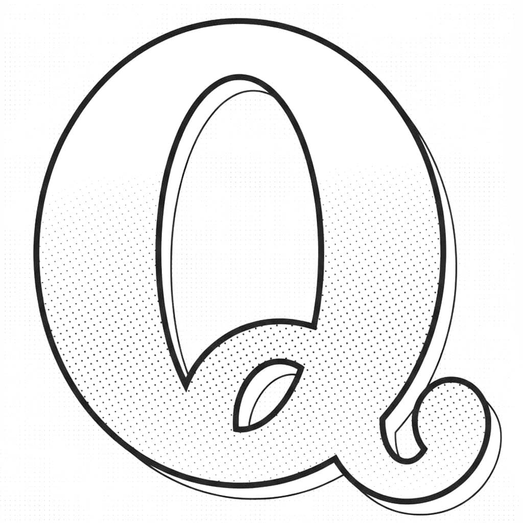 Fise de colorat cu Litera Q gratuit