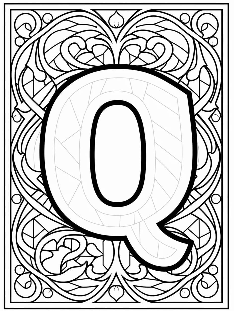 Fise de colorat cu Litera Q imprimabil gratuit bazic