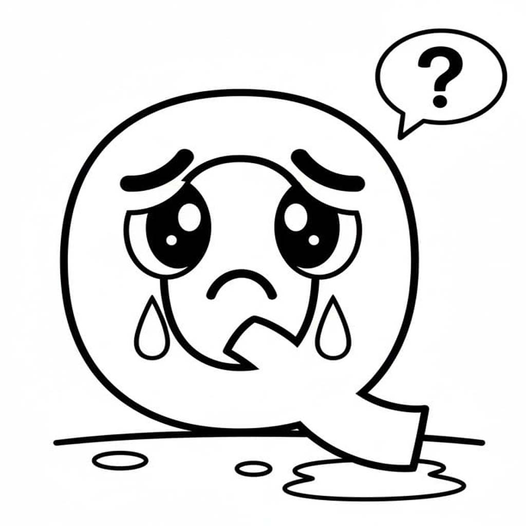 Fise de colorat cu Litera Q imprimabil gratuit simplu