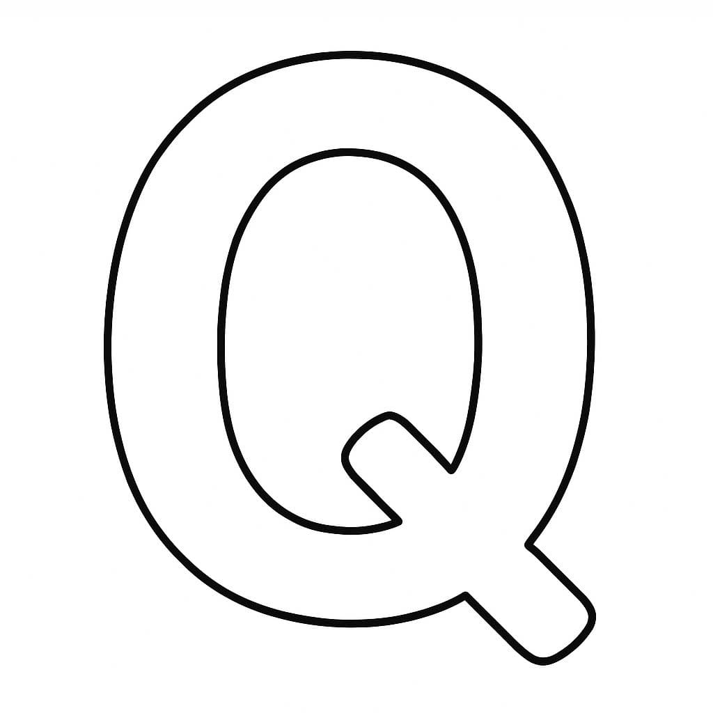 Fise de colorat cu Litera Q imprimabil simplu