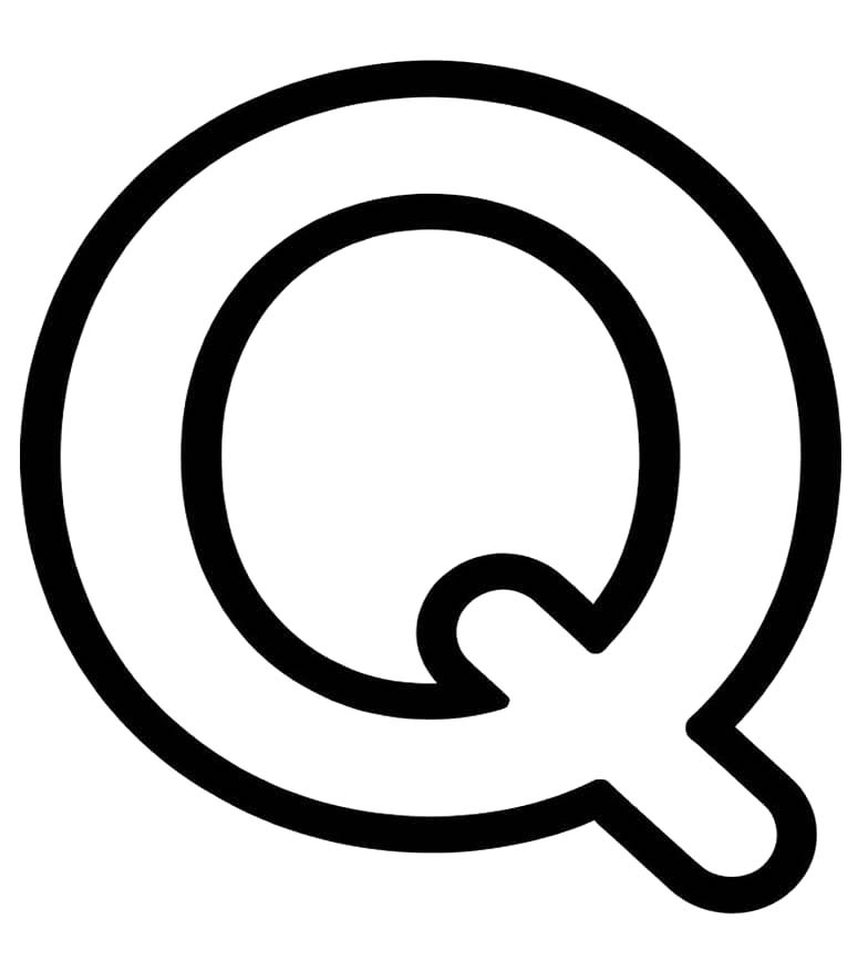 Fise de colorat cu Litera Q simplu la copii