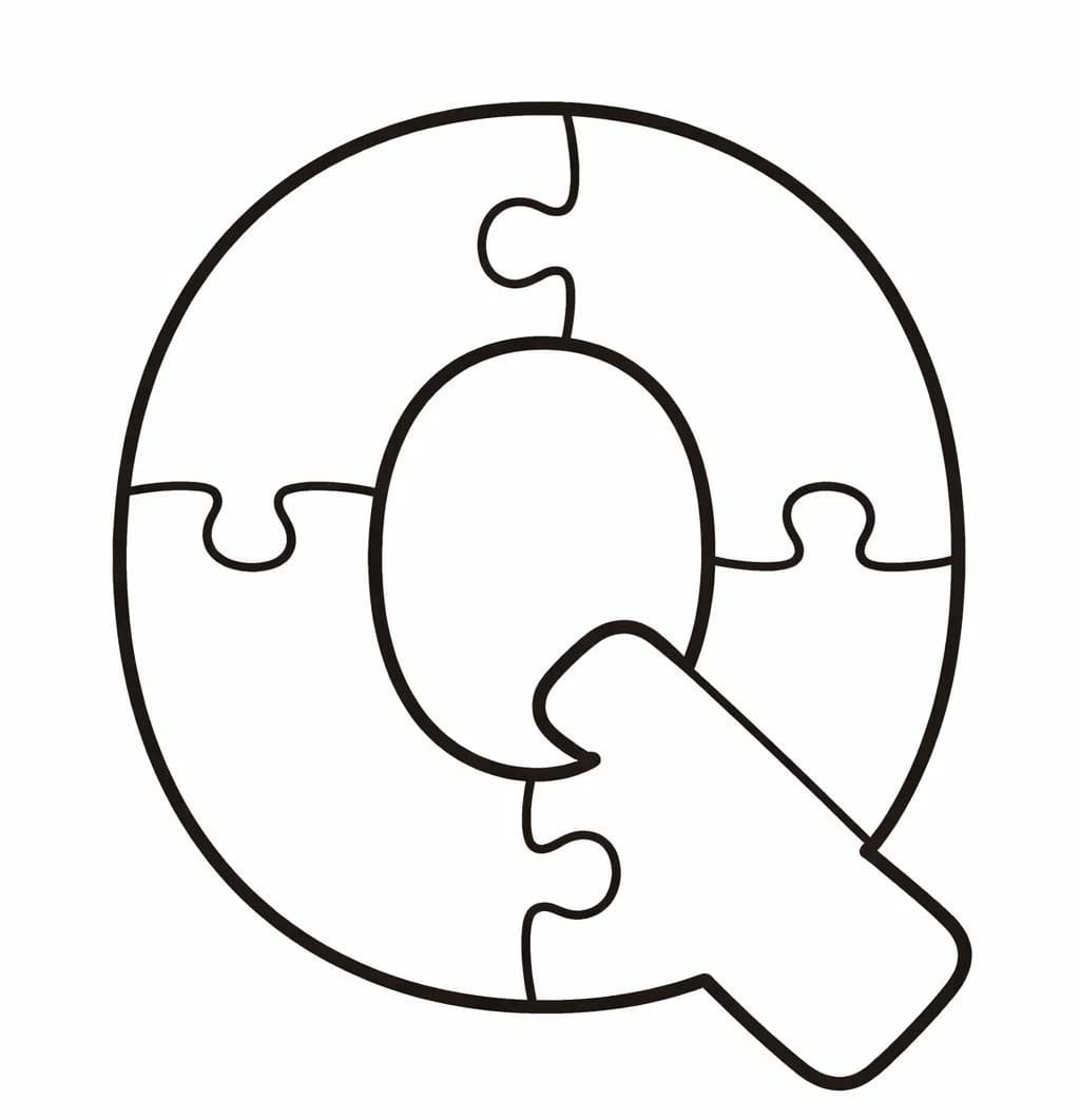 Fise de colorat cu Litera Q uşor la copii