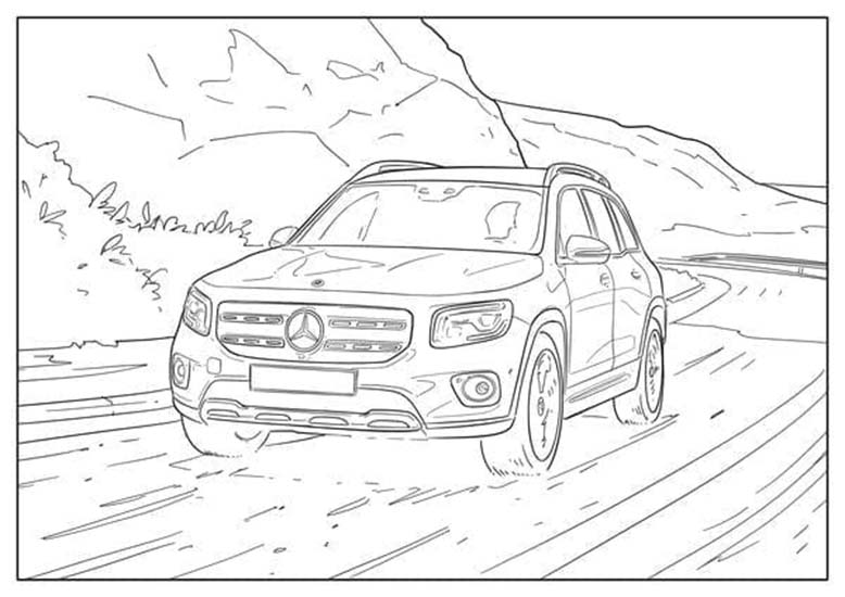 Fise de colorat cu Mercedes gratuit
