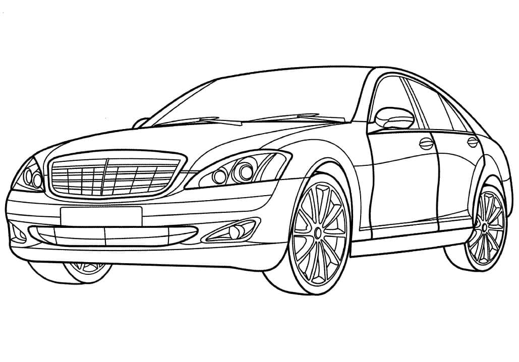 Fise de colorat cu Mercedes imprimabil gratuit simplu