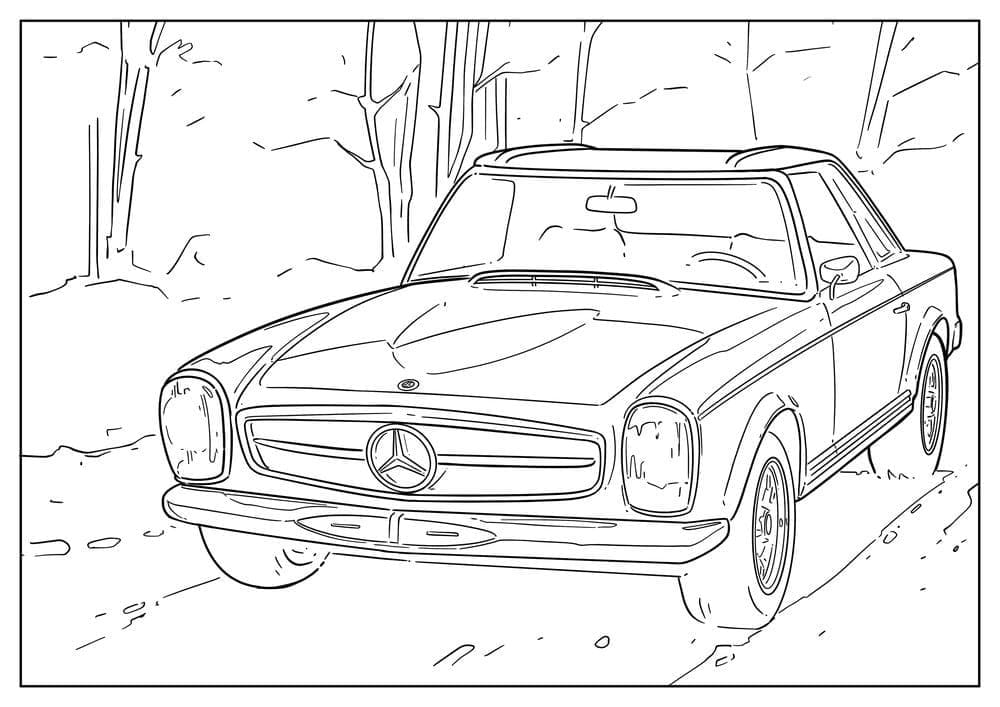 Fise de colorat cu Mercedes imprimabil