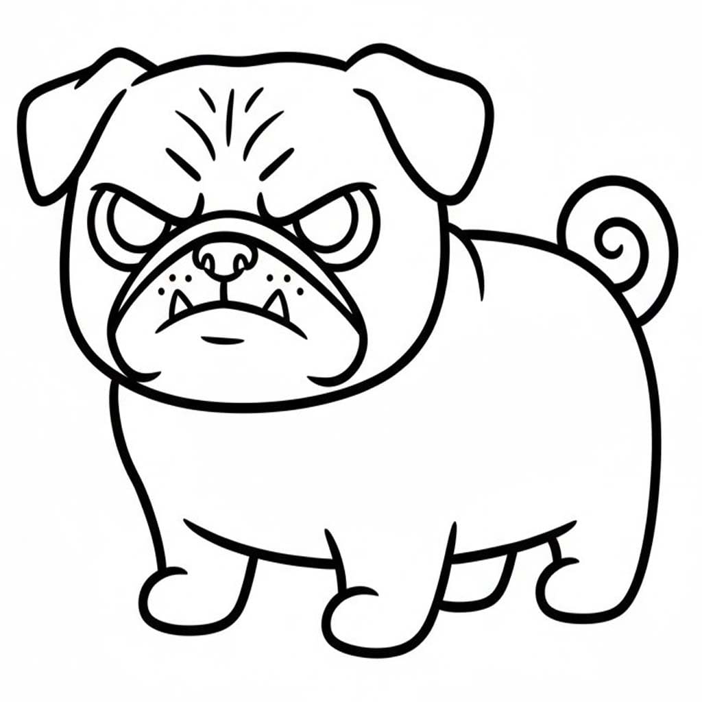 Fise de colorat cu Mops gratuit pentru copii