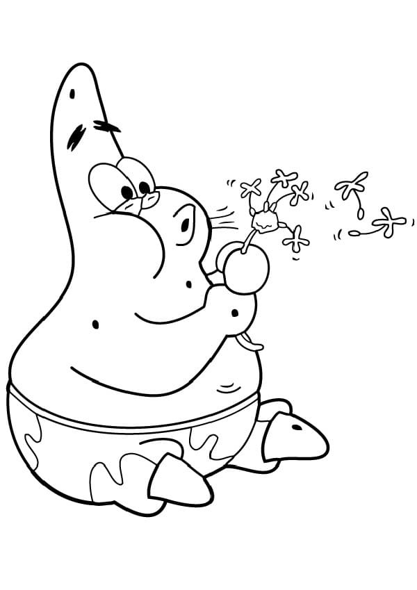 Fise de colorat cu Patrick Star gratuit bazic