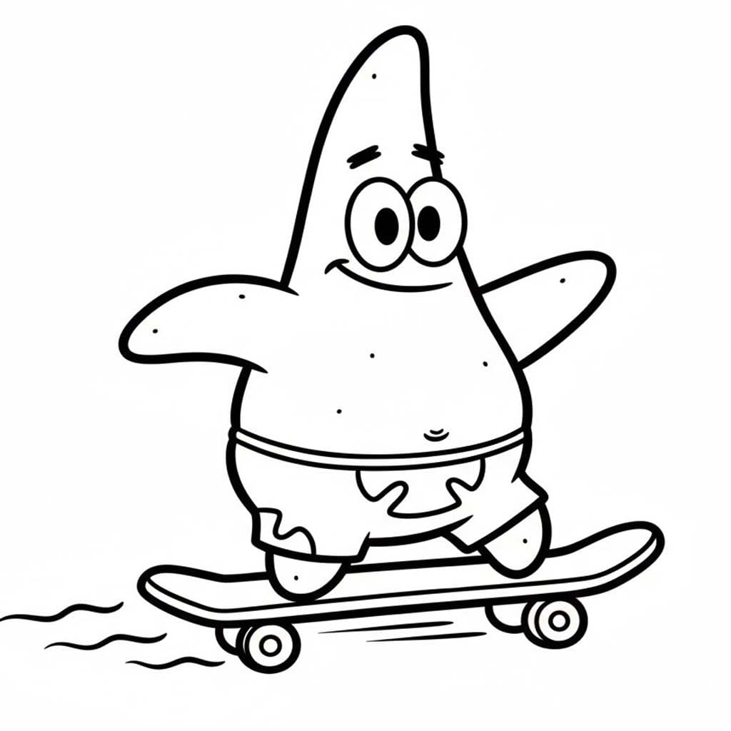 Fise de colorat cu Patrick Star gratuit pentru copii