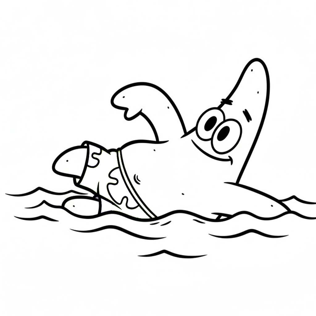 Fise de colorat cu Patrick Star imprimabil gratuit pentru copii