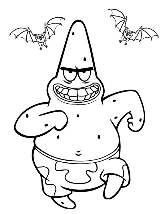 Fise de colorat cu Patrick Star pentru copii