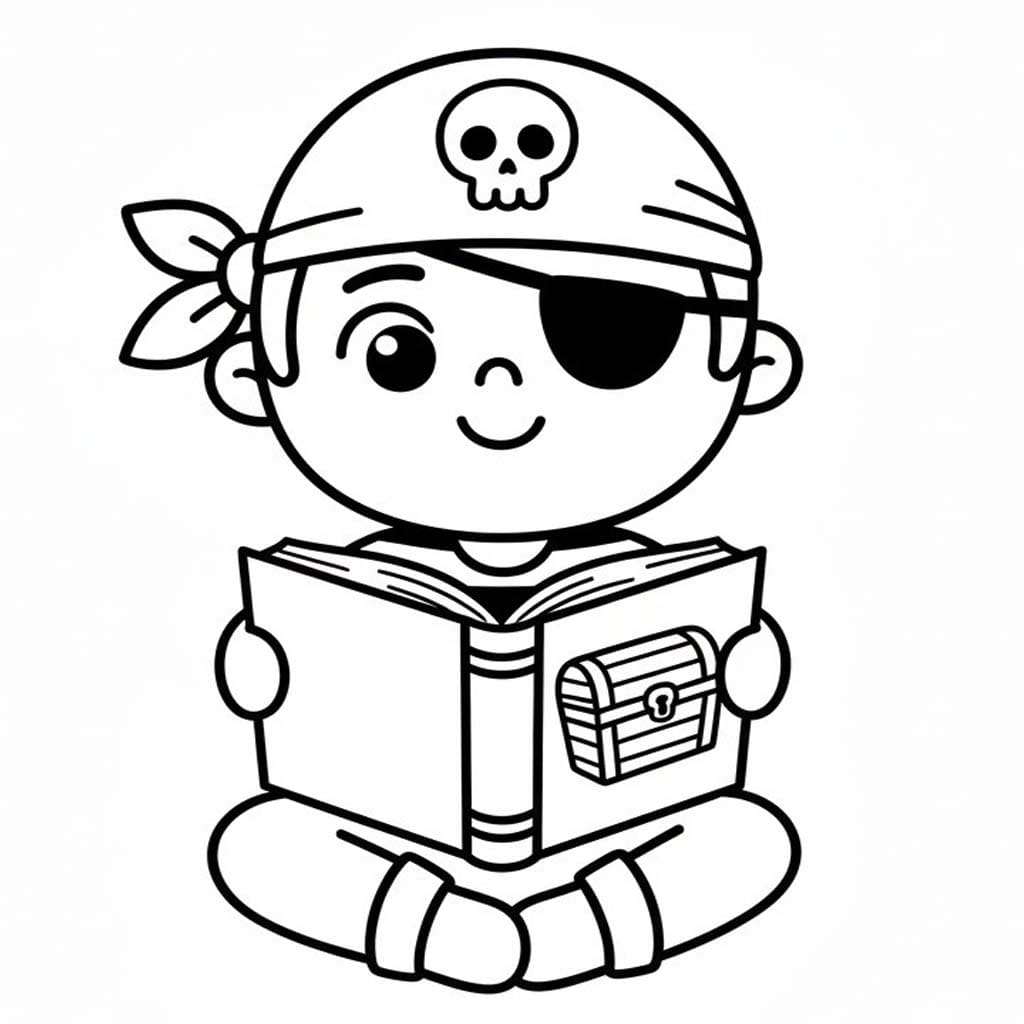 Fise de colorat cu Piraţi bazic la copii