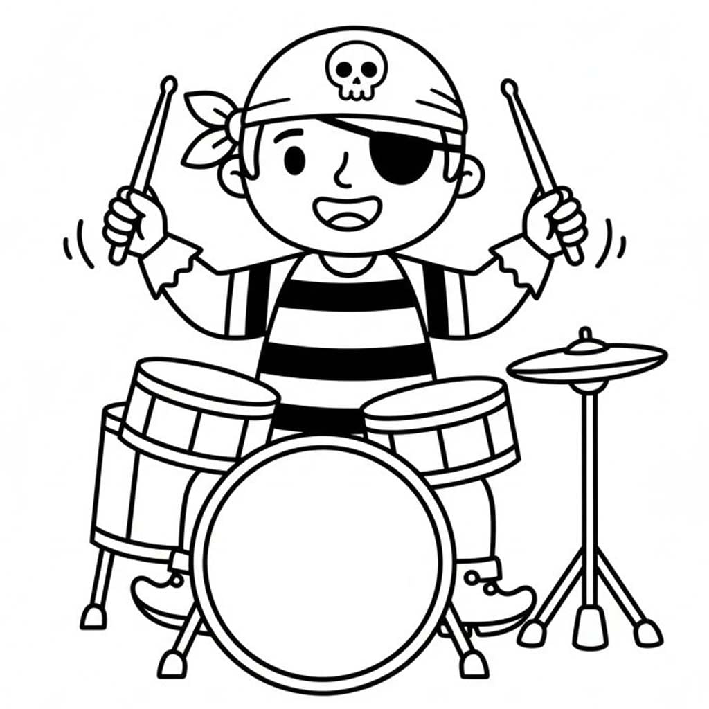 Fise de colorat cu Piraţi imprimabil gratuit bazic