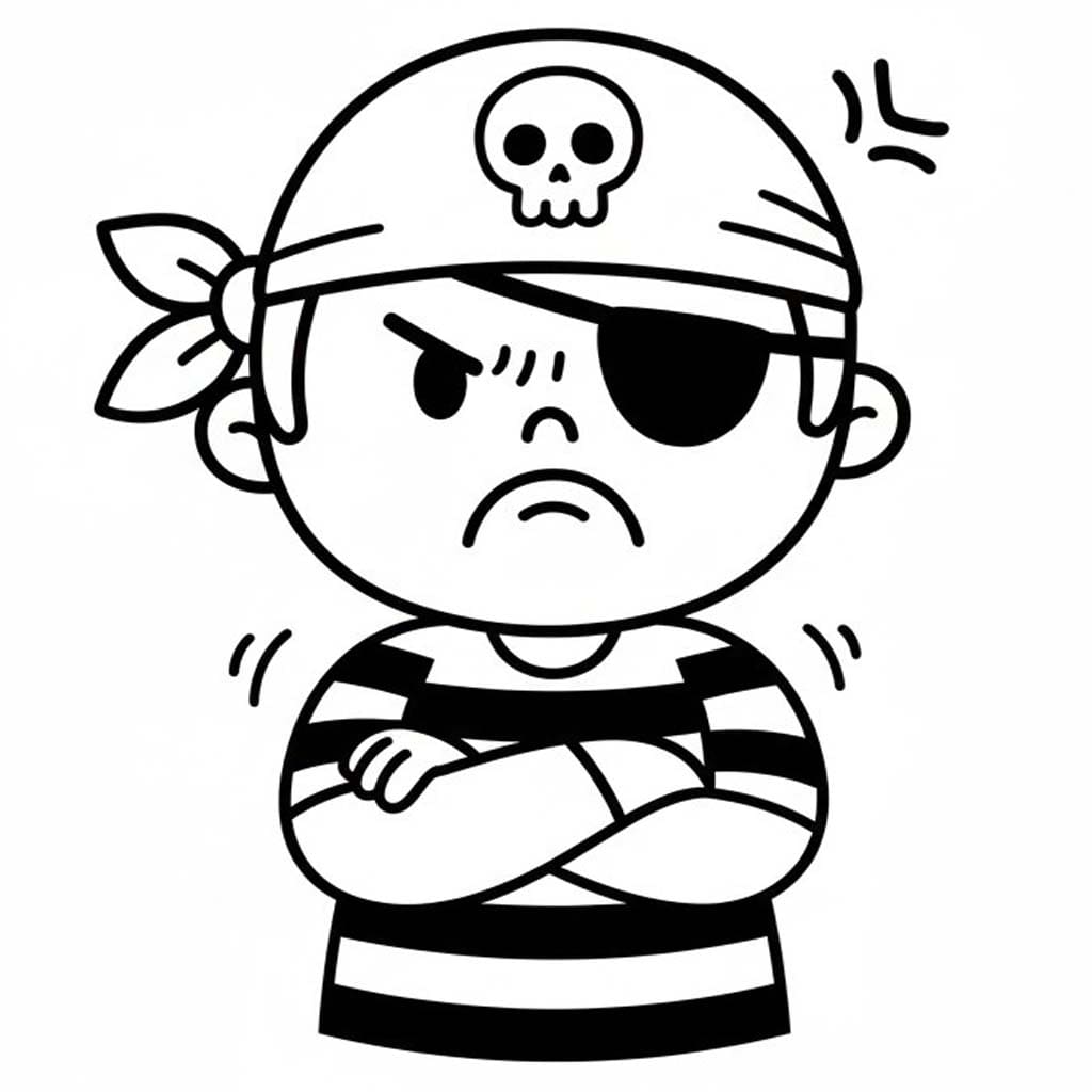 Fise de colorat cu Piraţi imprimabil gratuit uşor