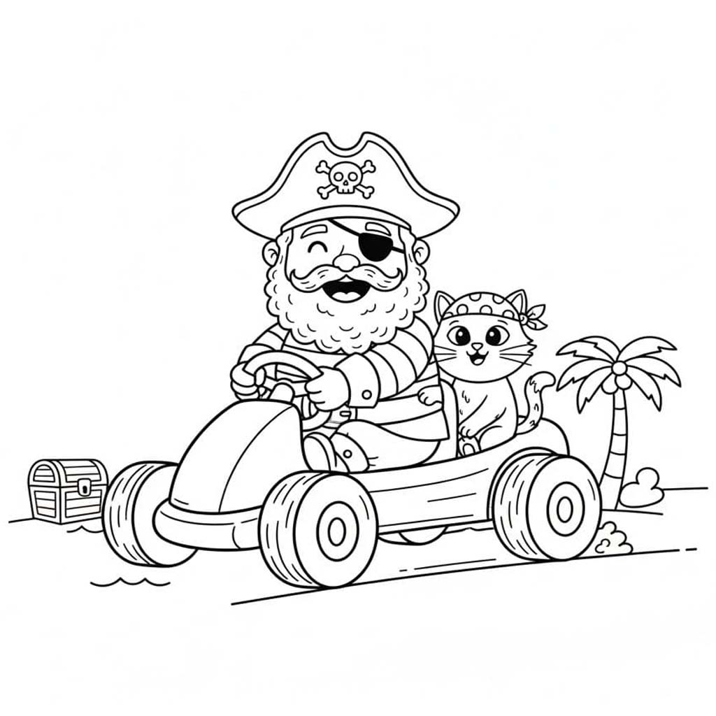 Fise de colorat cu Piraţi imprimabil pentru copii