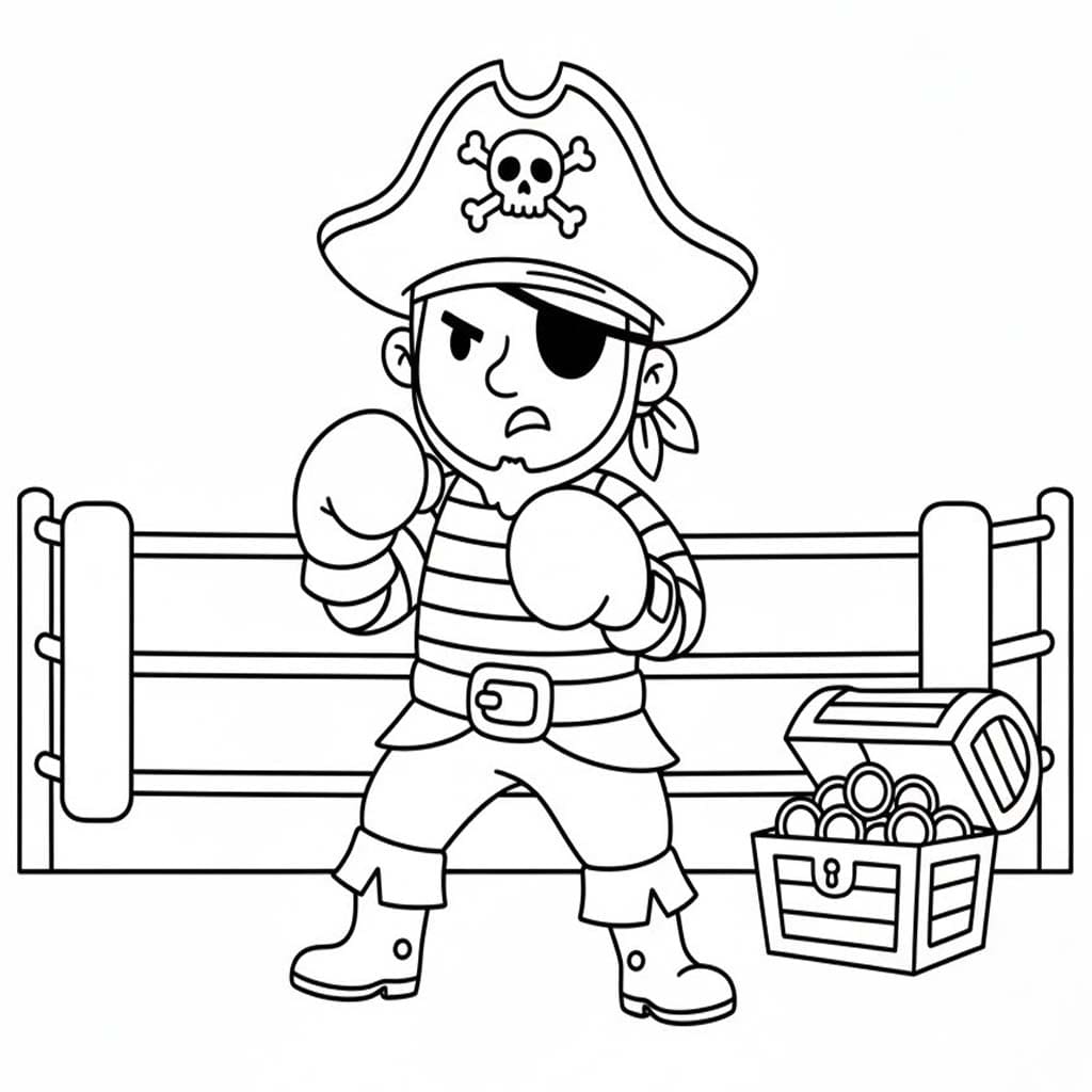 Fise de colorat cu Piraţi imprimabil simplu