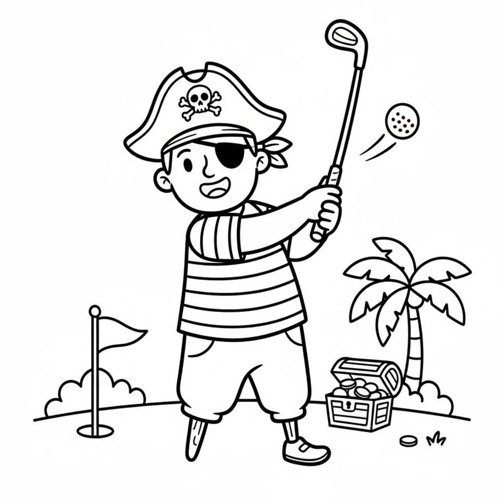 Fise de colorat cu Piraţi imprimabil uşor