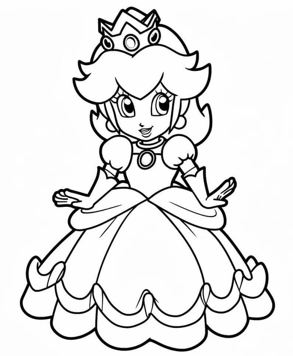 Fise de colorat cu Princesse Daisy gratuit bazic