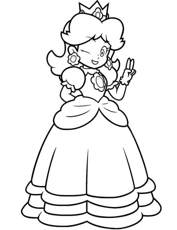 Fise de colorat cu Princesse Daisy gratuit uşor