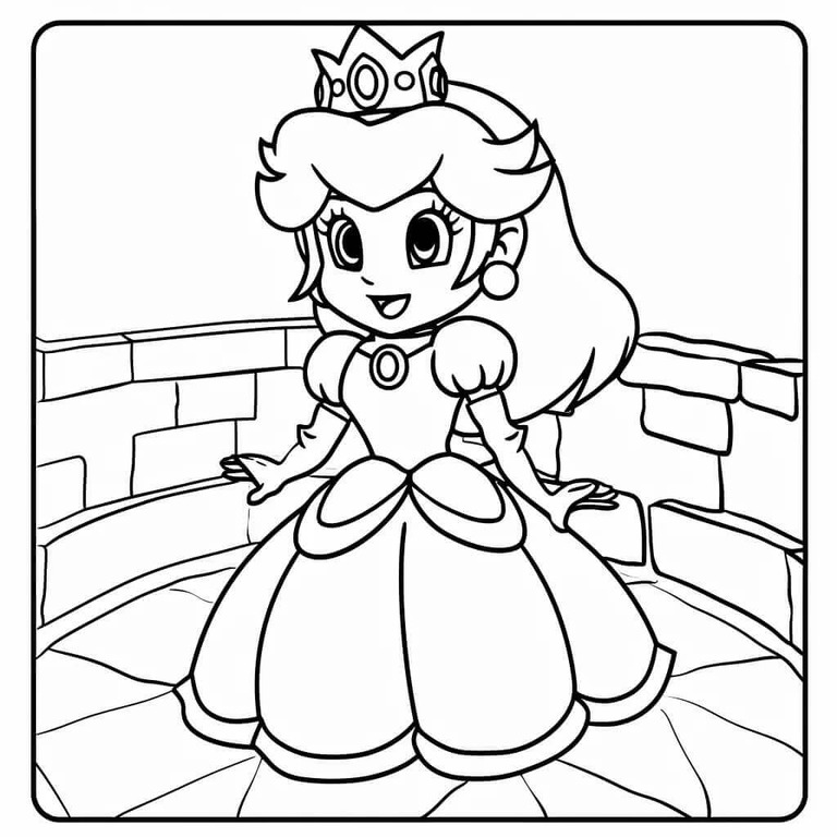 Fise de colorat cu Princesse Daisy imprimabil bazic