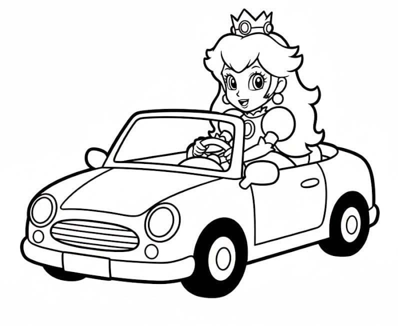 Fise de colorat cu Princesse Daisy imprimabil gratuit pentru copii