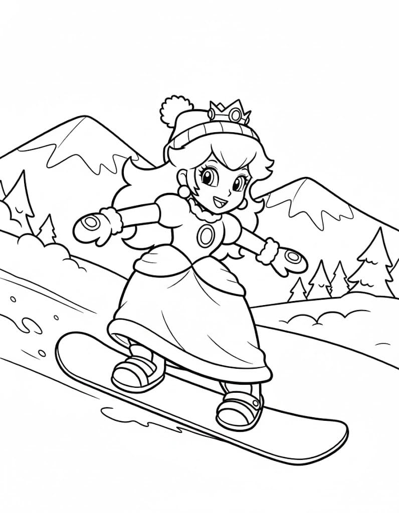 Fise de colorat cu Princesse Daisy imprimabil gratuit