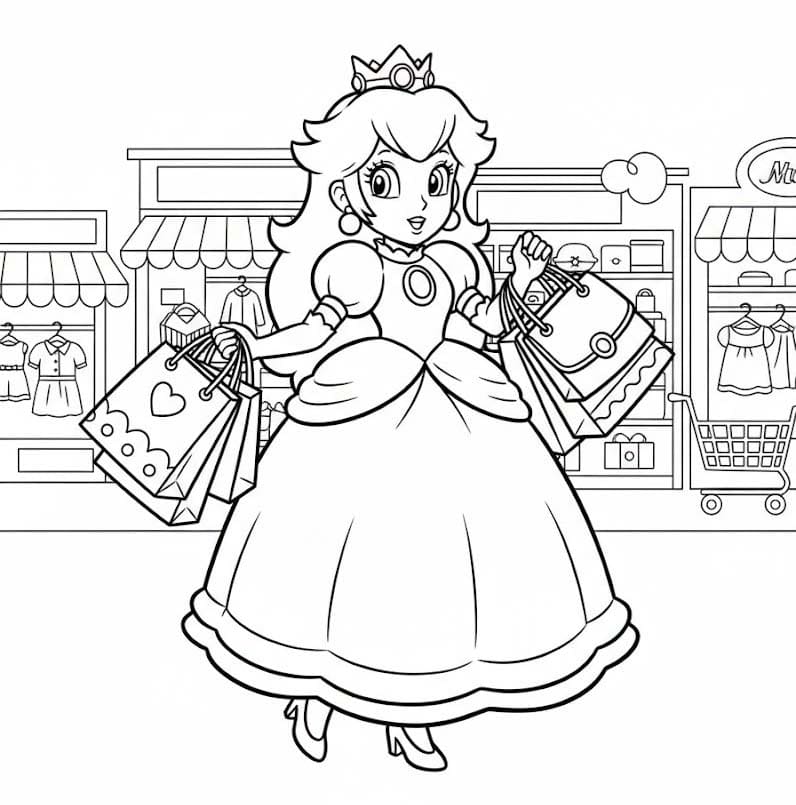 Fise de colorat cu Princesse Daisy imprimabil