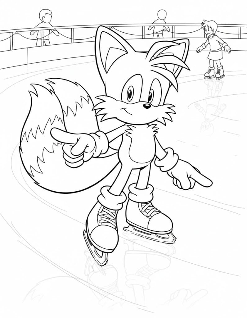 Fise de colorat cu Tails gratuit bazic