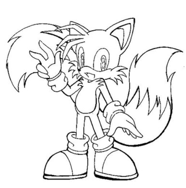 Fise de colorat cu Tails gratuit simplu