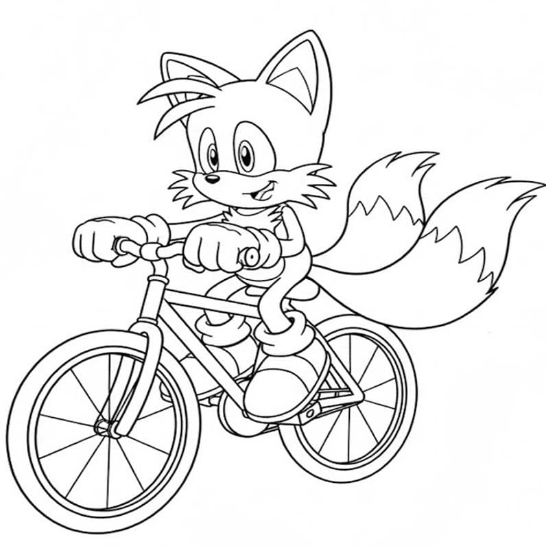 Fise de colorat cu Tails imprimabil bazic