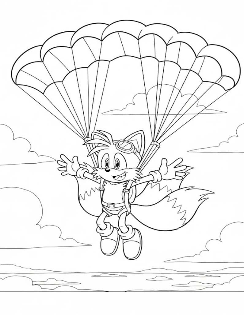 Fise de colorat cu Tails imprimabil gratuit uşor