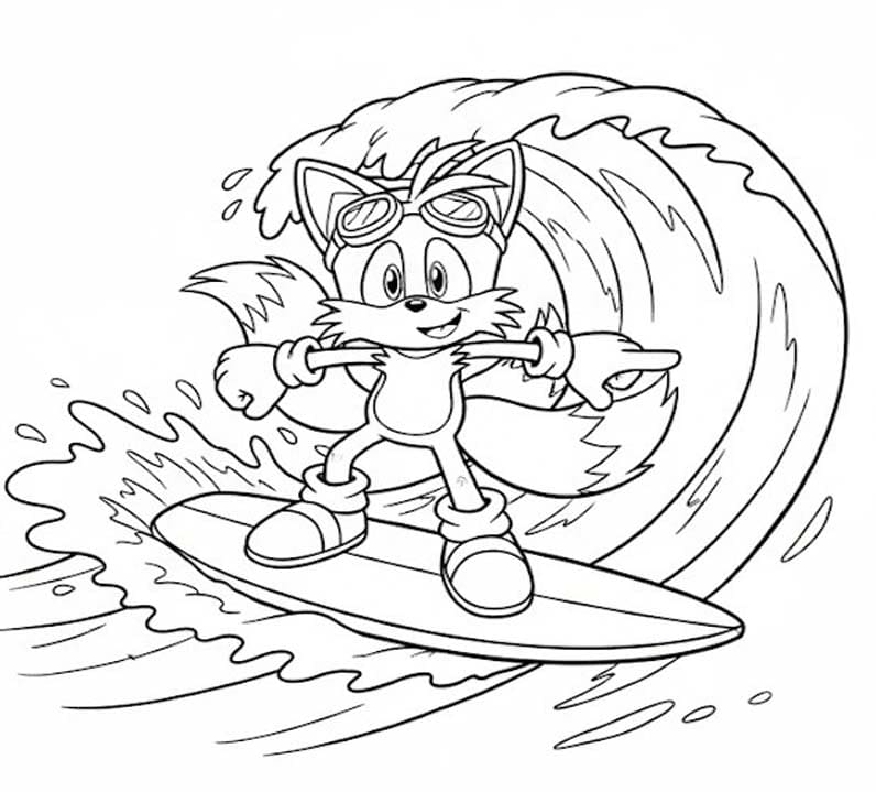 Fise de colorat cu Tails imprimabil pentru copii