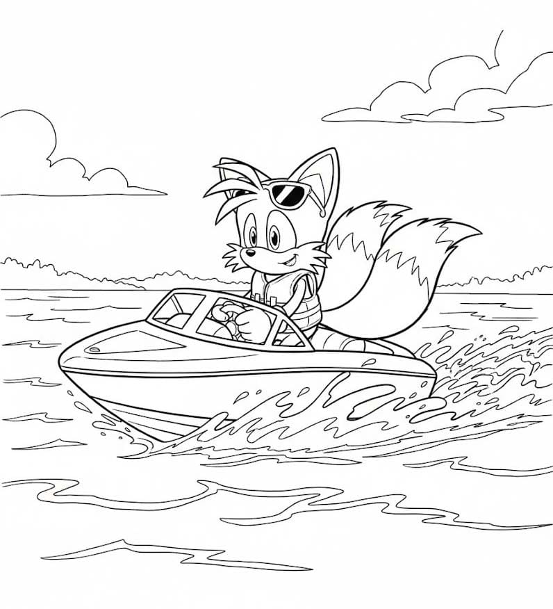 Fise de colorat cu Tails imprimabil uşor