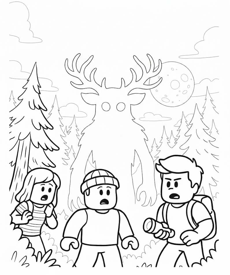 Fise de colorat cu Desenează 99 Nights in the Forest gratuit pentru copii