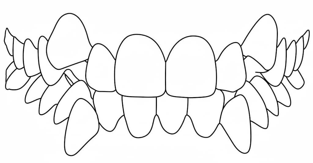 Fise de colorat cu Desenează Dinte bazic