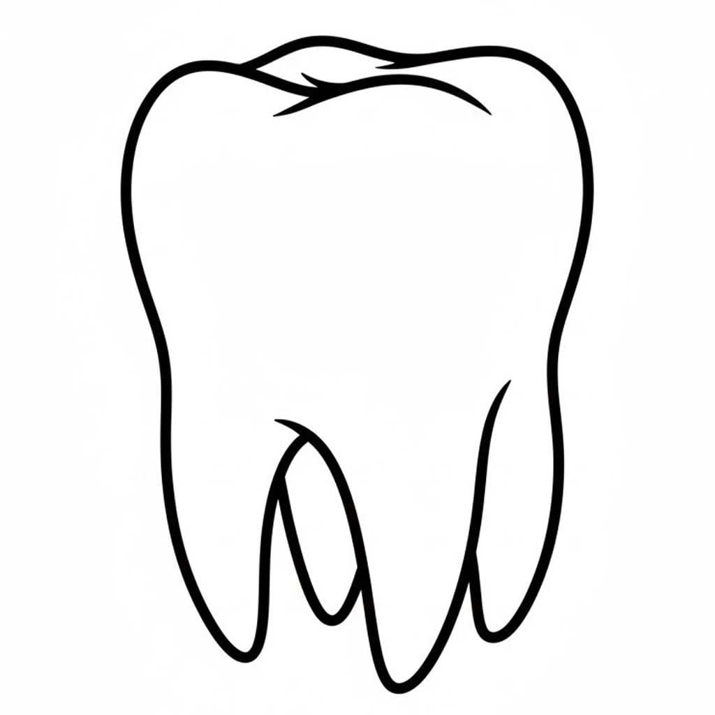 Fise de colorat cu Desenează Dinte imprimabil bazic