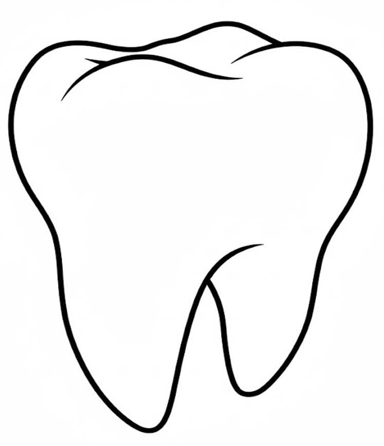 Fise de colorat cu Desenează Dinte imprimabil gratuit bazic