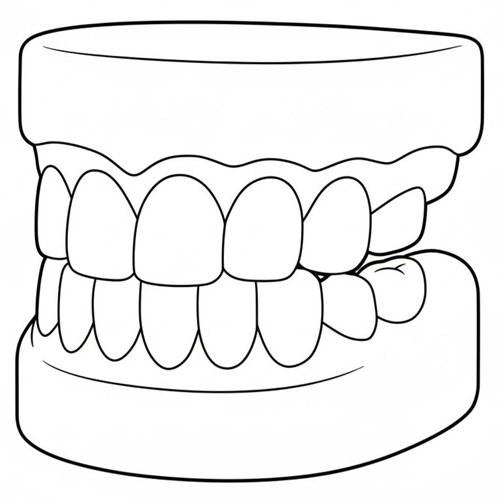 Fise de colorat cu Desenează Dinte imprimabil pentru copii