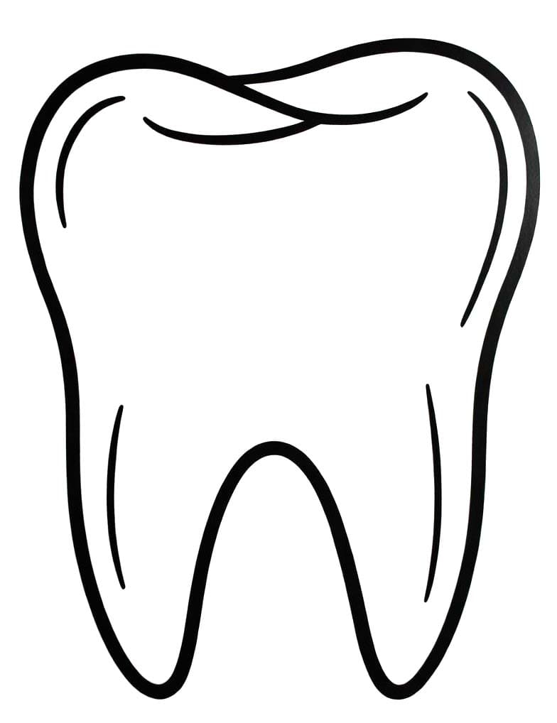 Fise de colorat cu Desenează Dinte imprimabil simplu