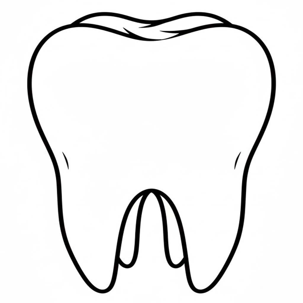 Fise de colorat cu Desenează Dinte uşor