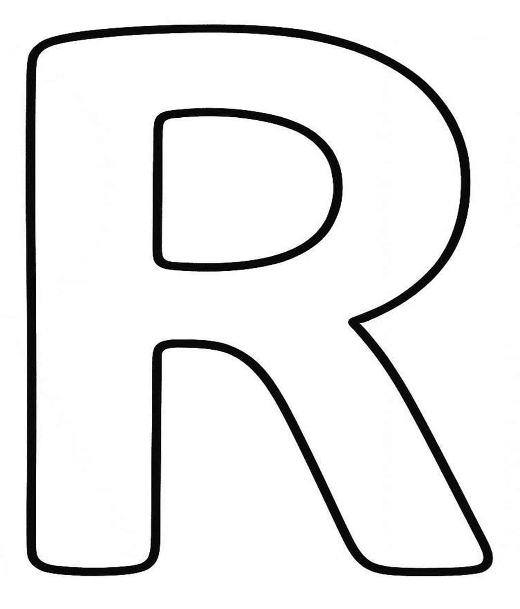 Fise de colorat cu Desenează Litera R bazic la copii