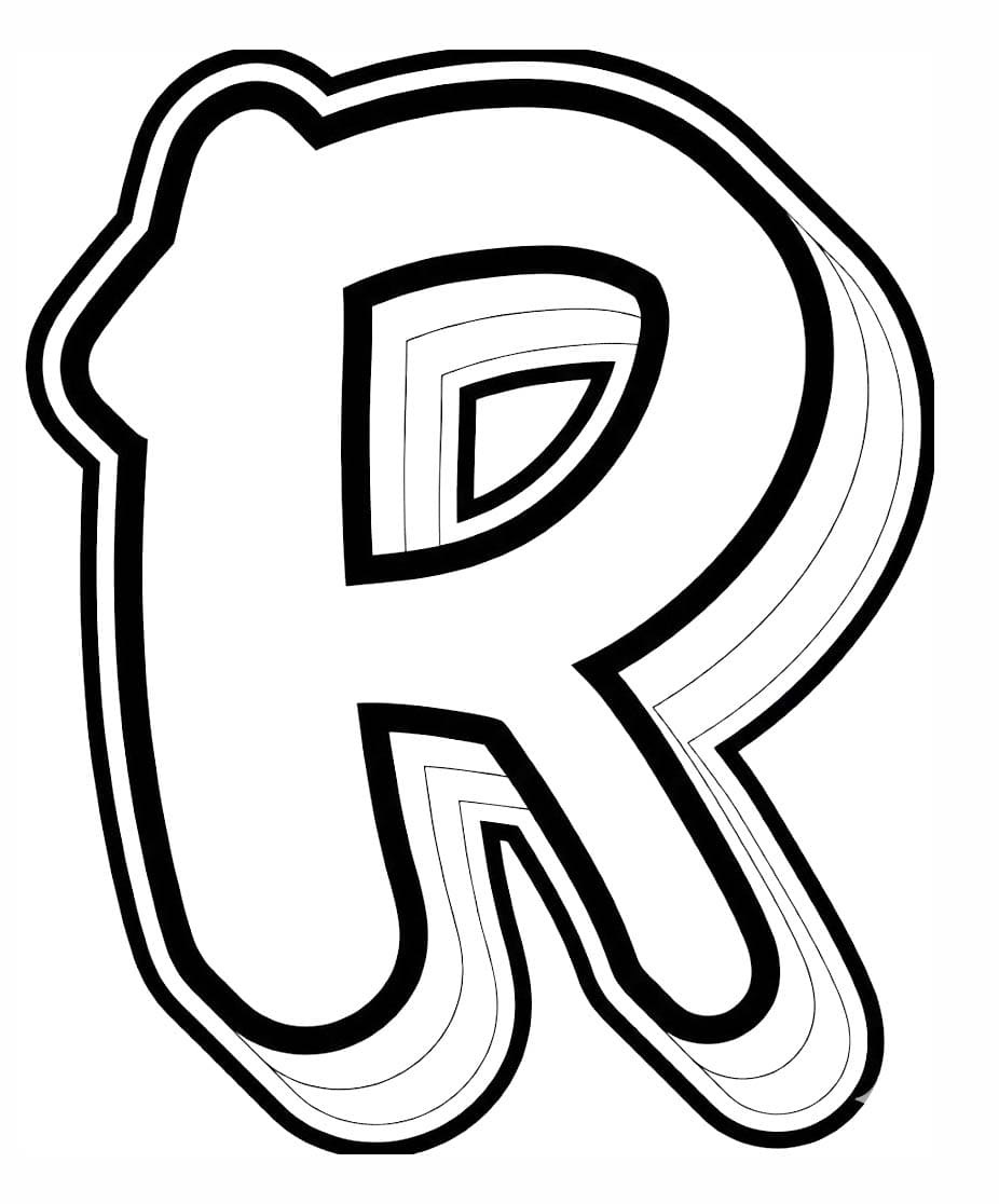Fise de colorat cu Desenează Litera R bazic
