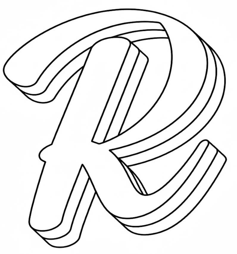 Fise de colorat cu Desenează Litera R pentru copii