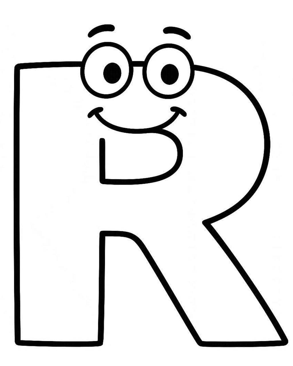 Fise de colorat cu Desenează Litera R uşor la copii