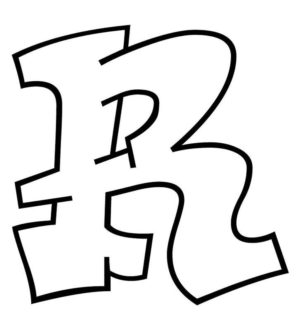 Fise de colorat cu Desenează Litera R