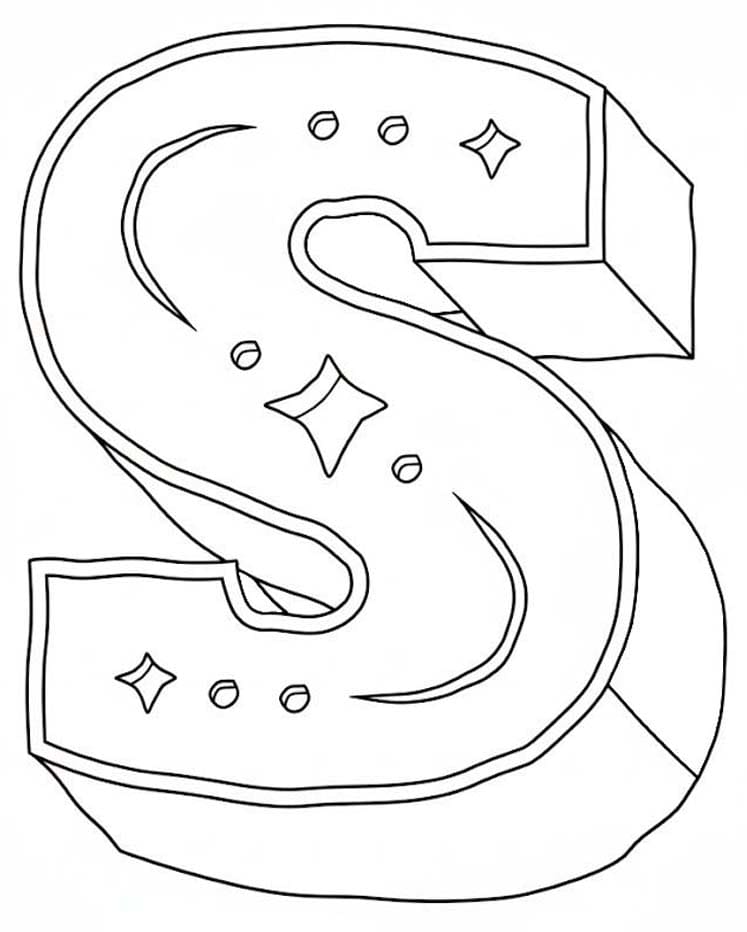 Fise de colorat cu Desenează Litera S bazic