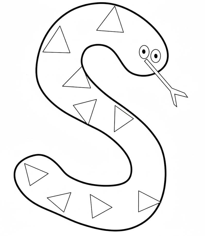 Fise de colorat cu Desenează Litera S gratuit