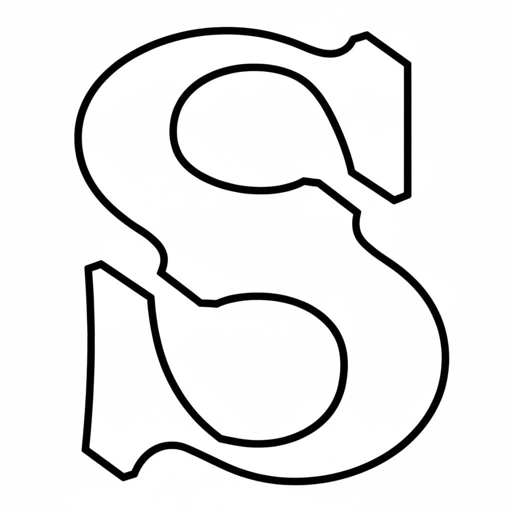 Fise de colorat cu Desenează Litera S imprimabil gratuit